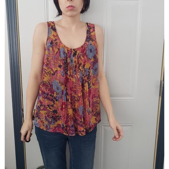 Loft Sheer‎ Boho Floral Tank - Picture 1 of 4